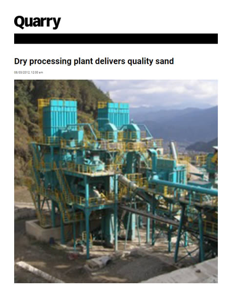 Dry processing plant delivers quality sand